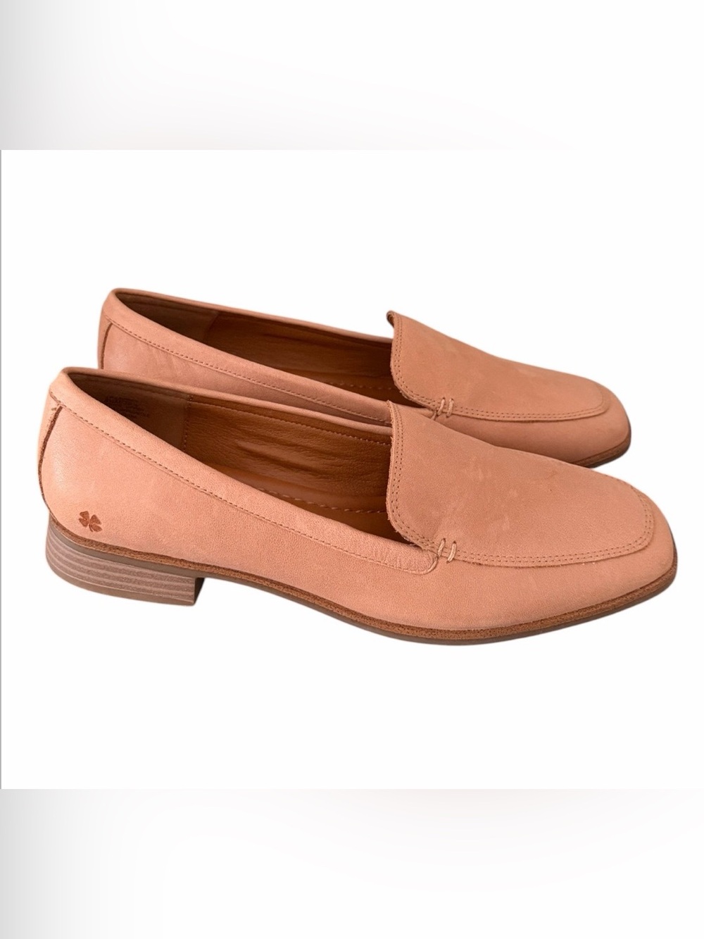 NWOB Lucky Brand Laurien Leather Loafers Pink Coral Size 8.5 M 39.5